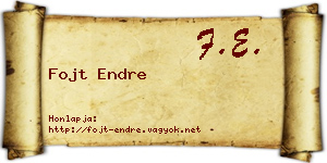 Fojt Endre névjegykártya