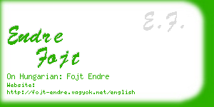 endre fojt business card
